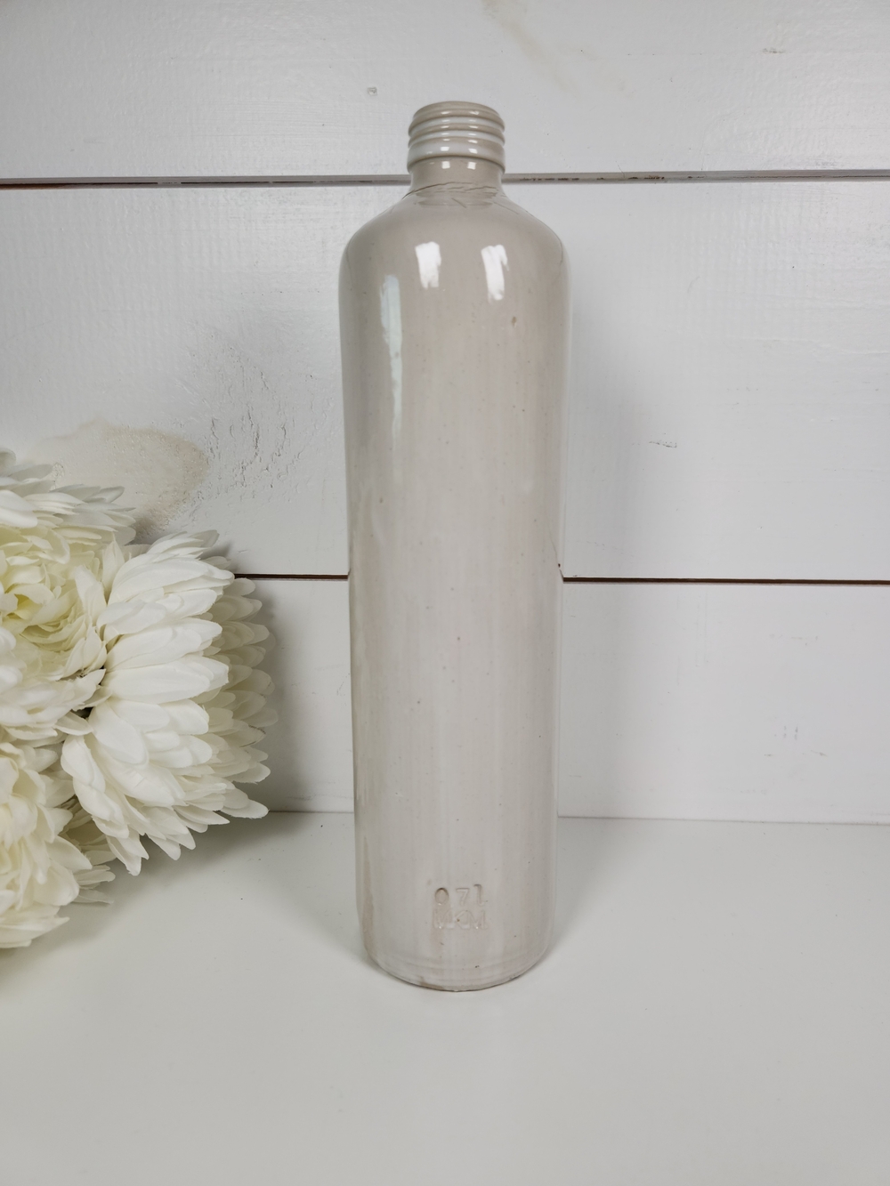 Vintage MKM Grey Stoneware Bottle| Tall Bottle Vase